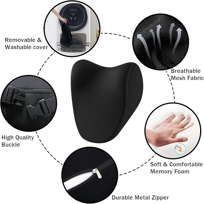 Car Neck Pillow for Driving, car headrest Pillow Head and Neck Rest Pillow for car headrest, Neck Support for car Driving or Traveling or Sleeping of Accessories with Memory Foam
