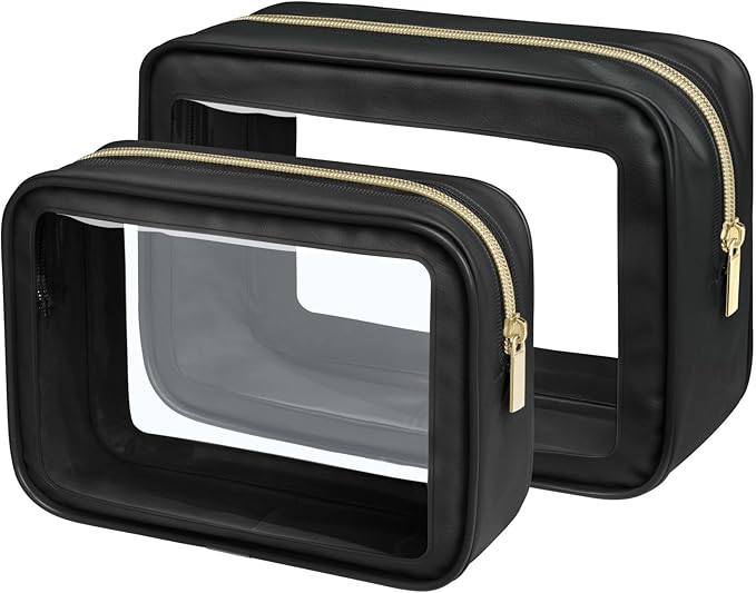 PACKISM Clear Makeup Bag - TSA Approved Toiletry Bag for Carry-on & Checked Luggage, Water Resistant Car Storage Organizer with Reinforced Seams