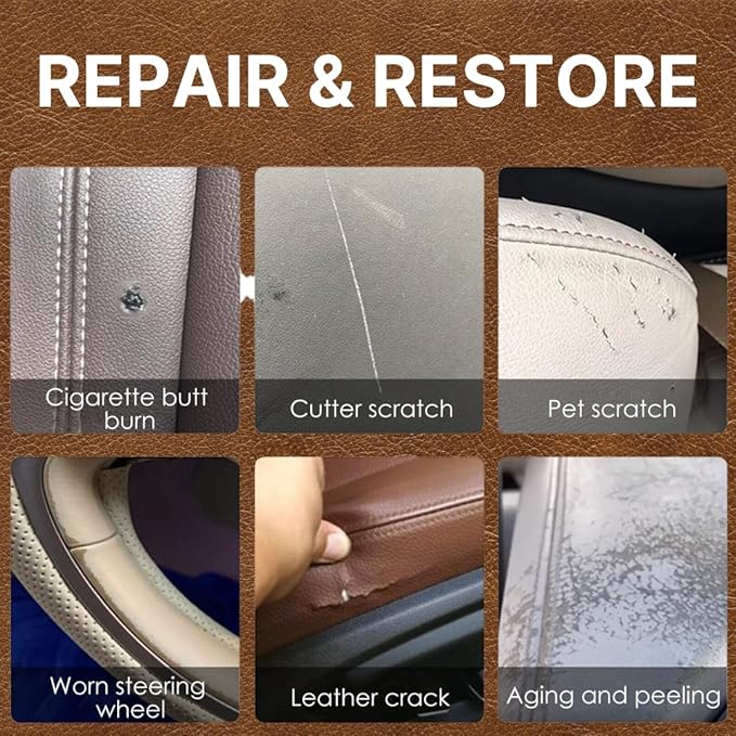 Doc Bailey’s Vinyl & Leather Restoration Re-Dye & Repair-A-Tear Kit - Easy, Effective, and Versatile Leather Repair Solution for Furniture, Jackets, Car Interiors and More
