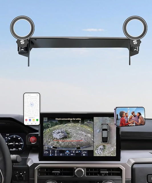 Car Phone Holder for 2024 2025 2026 Toyota Tacoma/2025 Toyota 4Runner Accessories Apply to 14 Inch Touch Screen Fixed Clip MagSafe Passenger Cell Phone Mount Handsfree 360° Rotation