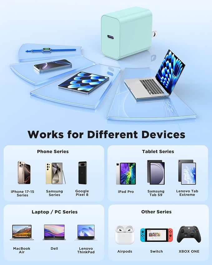 45W iPhone 16 15 Pro Max Charger Fast Charging 6FT/10 FT/10FT, Super Fast USB C Charger Block with Extra Long Type C Charging Cable, PD Quick Adapter 3.0 for iPhone 16 15/16e 15Pro/16 15 Plus-Green