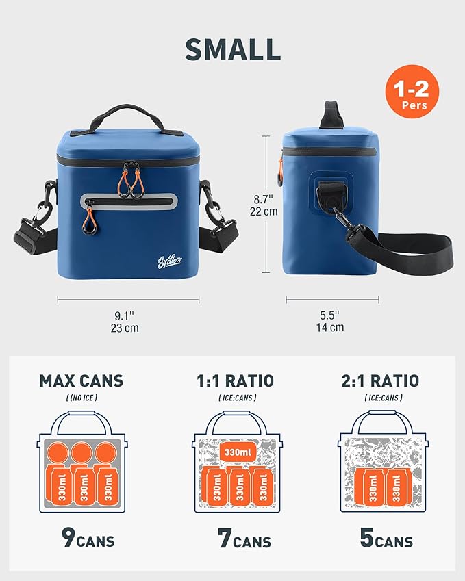 Soft-Sided Cooler Bag, 7/16/30 Can Insulated Lunch Box, Waterproof, Leak-Proof, Portable Lunch Bag for Work, Beach, Drink, Travel, Camping, Picnic