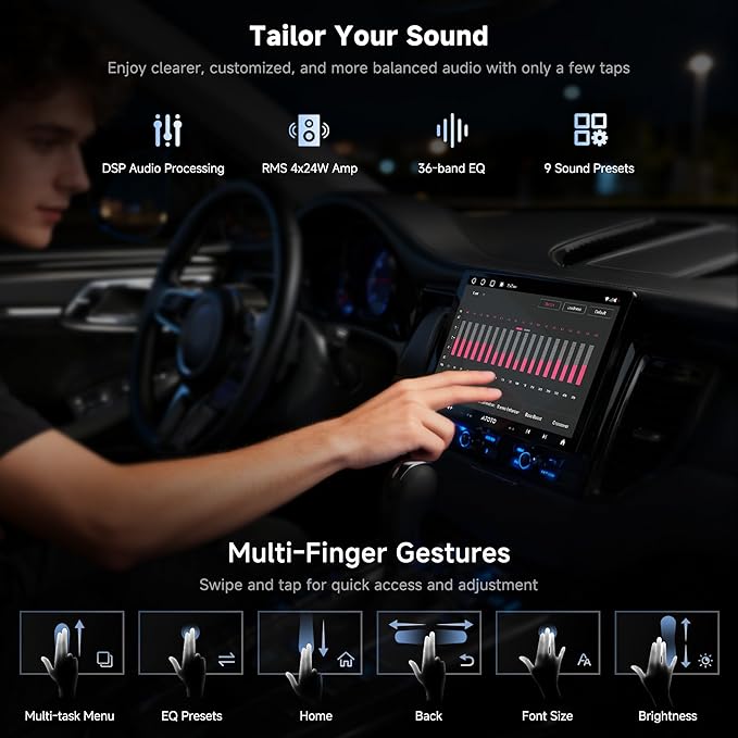 ATOTO S8 MS 10" Android Double-DIN & Single-DIN Car Stereo, QLED Floating Screen, 4G LTE/Wi-Fi, Dual Cam Recording, Wireless CarPlay & Android Auto, Dual Bluetooth, GPS Track, 36EQ, DSP