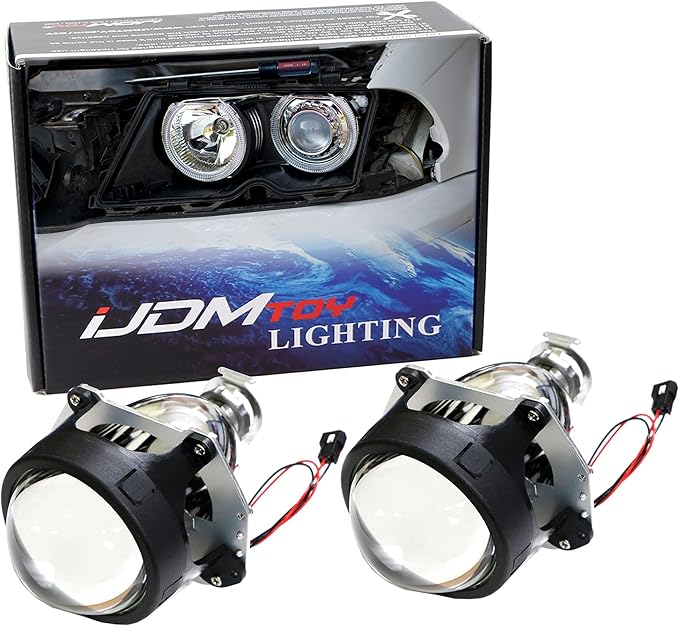 iJDMTOY 3.0-Inch H1 Bi-Xenon Projector Lens Compatible With Car Lighting Retrofit, Custom DIY Job, For Off-Road Use Or Show Purpose