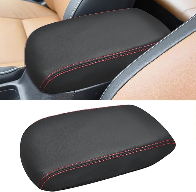 Compatible with Center Console Armrest Cover for Toyota RAV4 2013 2014 2015 2016 2017 2018 Leather Arm Rest Storage Box Lids Cushion Protector Pad