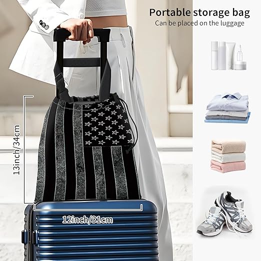Car Trash Bag Large Hanging Can for Back of Seat, Cute Waterproof Car Garbage Bag for Vehicle, Travelling, Outdoor Dark American Flag
