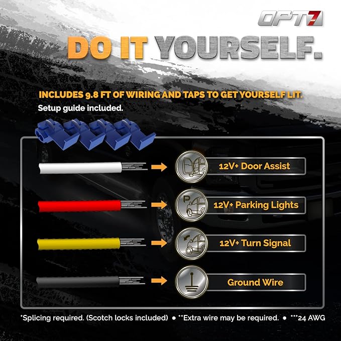OPT7 Sidekick 86" Running Board Lights 2PCS LED Strips w/Amber Turn Signal Side Marker, DRL, White Courtesy Light for Extended Crew Cab Trucks Pickup Trailer - Truck Decorations