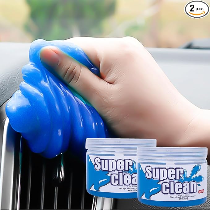 x xotic tech Car Cleaning Gel for Car Detailing Putty Interior Cleaner Slime Reusable Auto Detail Tools Supplies Accessories Valentines Day Gifts for Him Her Men Women Stocking Stuffers Blue 2 Pack