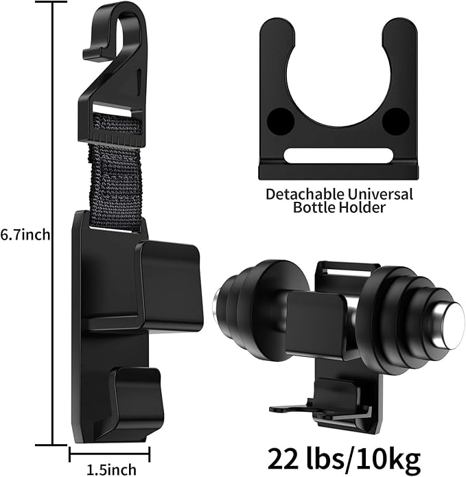 KOOPAO Car Seat Headrest Hook, 4 Pack Universal Car Storage Headrest Hanger Holder Hooks, Vehicle Strong and Durable Backseat Hanger for Handbag Purse Coat and Grocery Bag