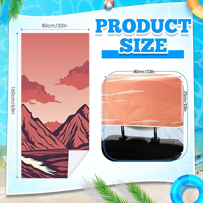 2 Pack Car Seat Towel Covers with Storage Bag 63 x 32 Inch Athletic Running Towel Seat Sweat Washable Non Slip Cover Gift for Car Outdoor Sport Activities (Death Valley National Park)