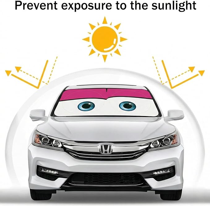 eygeufg Windshield Shade, Car Sun Shade for Front Windshield (Pink, Large)