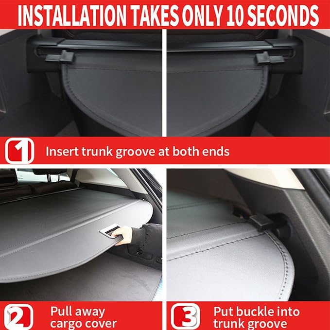 Marretoo Cargo Cover for Nissan X-Trail Rogue SV S SL 2014-2020 for Nissan Rogue X-Trail Accessories Black Retractable Factory Style SUV Trunk Cover Cargo Security Shade Trunk Cover