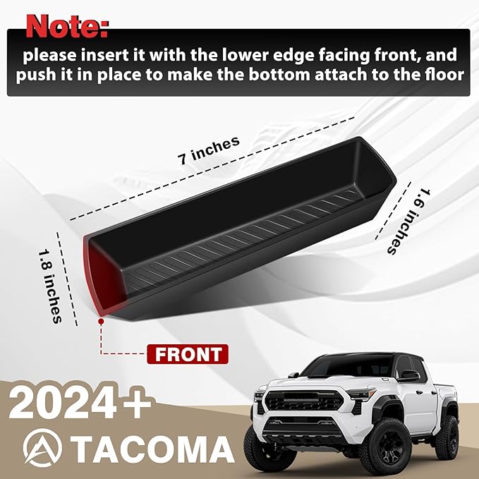 Muslogy Center Console Inserts Compatible with 2024 2025 2026 Tacoma Accessories Middle Console Gear Shift Waterproof Silicone Inserts Beside Handbrake Gear Shift Storage Organizer (Won't fit 4Runner)