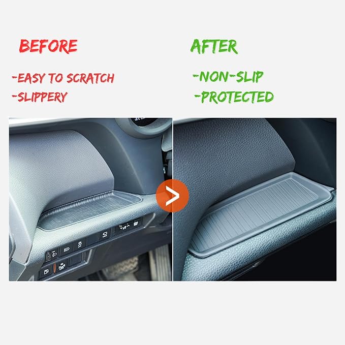Front Dash Tray Protective Pads Set for Toyota Sienna 2024 2023 2022 2021, Non-Slip Pads, Compatible with Sienna Qi Wireless Charger (Not fit 2025)