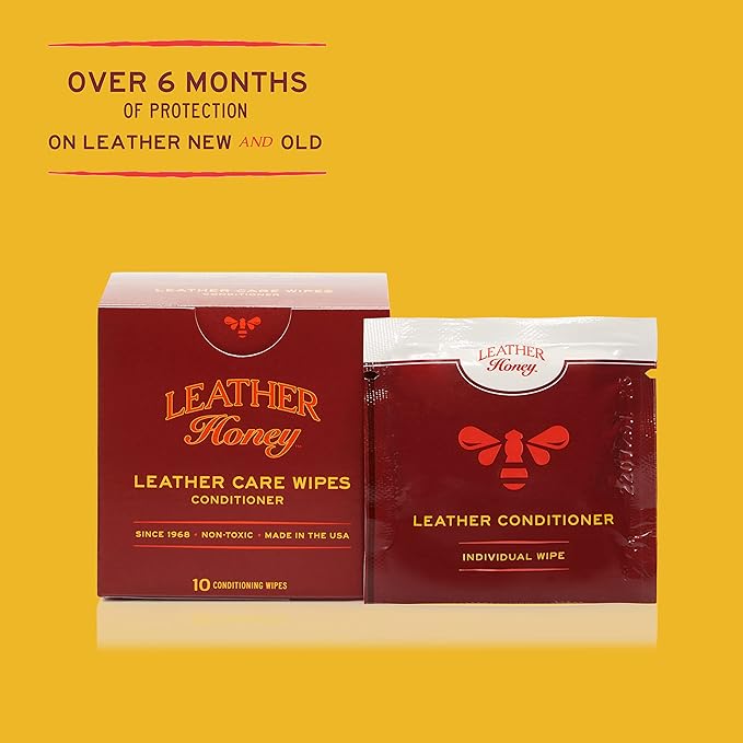Leather Honey Conditioner Wipes with Cleaner Wipes