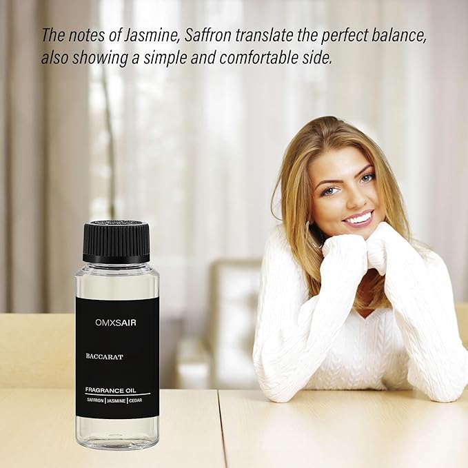 Baccarat Hotel Diffuser Oil Inspired by Baccarat NY hotel 4.1 Fl Oz(120ml) - Hotel Fragrance Diffuser Oil & Home Luxury Scents - Saffron, Cedar,Ambergris Essential Oils Blend for Aromatherapy Diffuser
