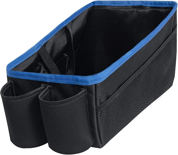 FH Group E-Z Travel Multi-Use Car Organizer with Cup Holders Back Seat Storage Blue