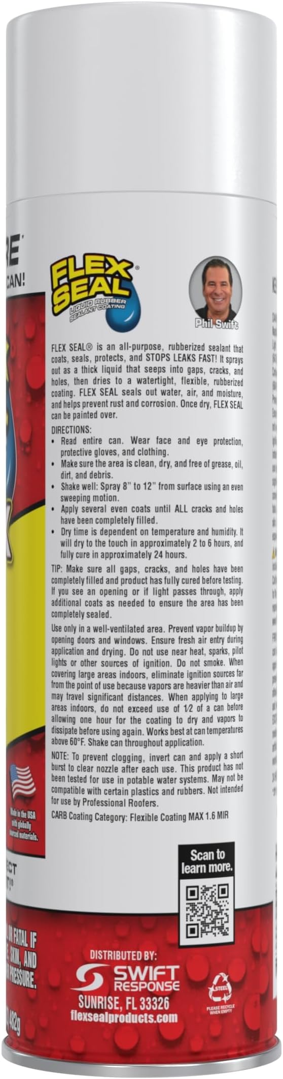 Flex Seal MAX, 17 oz, 1-Pack, White, Stop Leaks Instantly, Waterproof Rubber Spray On Sealant Coating, Perfect for Gutters, Wood, RV, Campers, Roof Repair, Skylights, Windows, and More