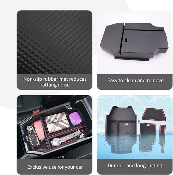 CDEFG 2023-2026 Accord Center Console Accessory Organizer for 2023 2024 2025 2026 Accord Sport EX-L L Touring LX EX Console Armrest Tray Storage Box 2023-2026 Accord 11th Gen Hybrid Accessories (Red)