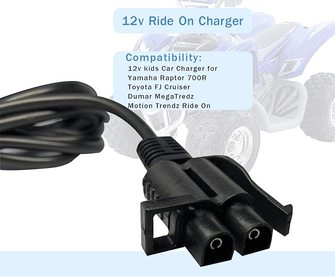 FLHFULIHUA12 Volt Charger for Kids Ride On Car Toys12v Battery Charger for Yamaha Raptor 700R Toyota FJ Cruiser Dumar MegaTredz Motion Trendz Power Supply Adapter for Children Electric Wheels Cars
