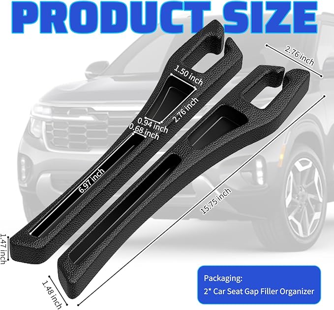 2PCS Car Seat Gap Filler Organizer with Cell Phone Holder,2 in 1 Cars Gap Seat Filler for Blocking Gaps,Upgraded in Between Cars Seats Catcher Car Interior Accessories