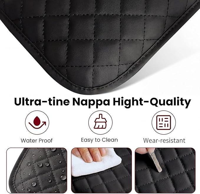 Extended Car Center Console Cover with 2 Storage, Microfiber Leather Car Armrest Cover Cushion For SUV Truck , Universal Car Accessories Memory Foam Comfort Stylish Leather Design (Black longer)
