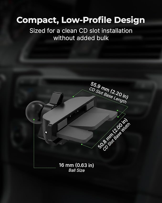 15W MagSafe Car Mount CD Slot Charger, Wireless Car Charger Phone Holder, Magnetic CD Mount Charger with N52 Magnet, Fast Charging, 360 Rotation, Compatible with iPhone 14/15/16/17/Galaxy