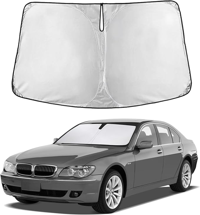 EcoNour Windshield Sunshade Compatible for BMW 7 Series 2001-2006, 2007, 2008, Sun Visor for Front Windshield & Window Sun Shade Cover, UV Heat Blocker & Protector, Car Accessories