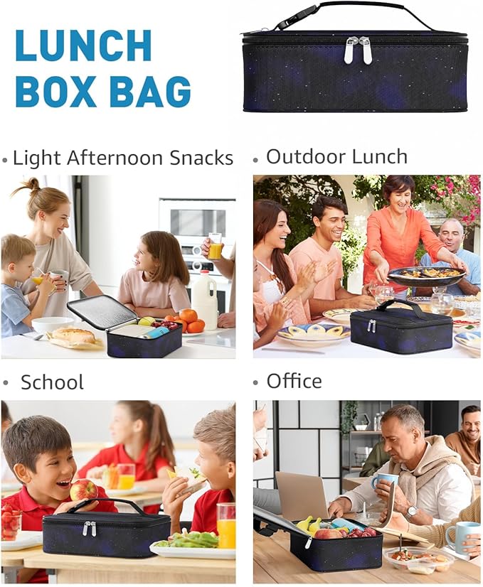 Small Lunch Box Insulated Lunch Bag for Women Men, Bento Kids Lunch Box, Compact Portable Thermal Meal Cooler Bags with Buckle Handle for Work & School, Astral 5L