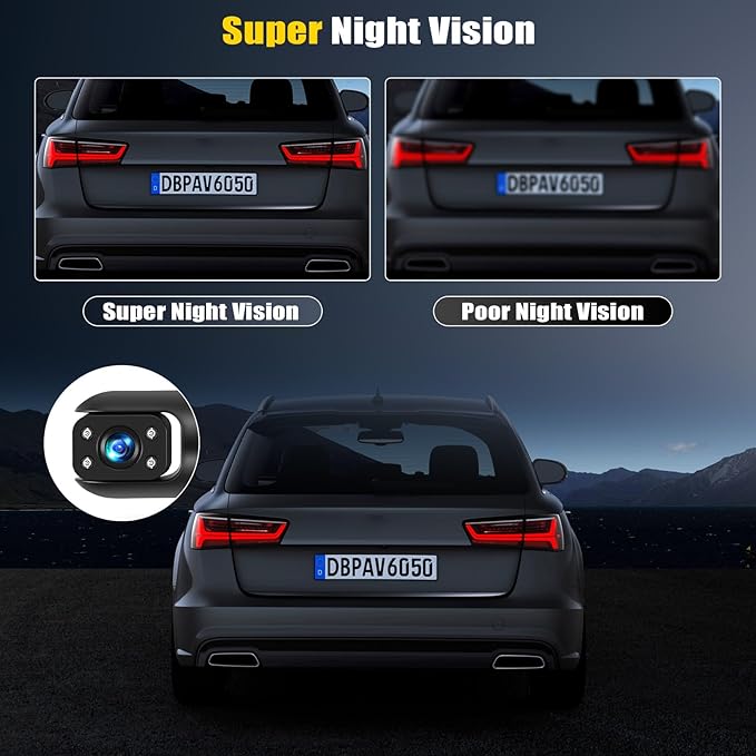 4 Channel Dash Cam Front and Rear Inside Left Right,2 Inch 1080P Front and Rear Dash Camera for Cars Car Camera with Night Vision,Loop Recording,Parking Assistance,24H Parking Monitor