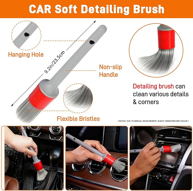 XINDELL Windshield Cleaner Tool, Extendable Car Window Cleaning Kit with 360° Rotating Head, All Purpose 10pcs Interior Exterior Glass Cleaner for Cars Trucks SUVs, with Microfiber Pads & Towels