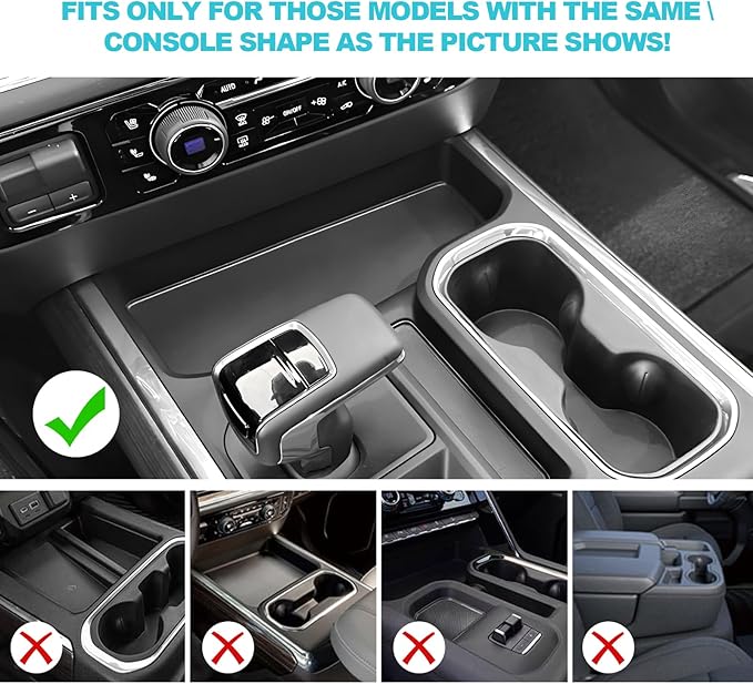 CDEFG for 2023 2024 2025 Chevy Silverado GMC Sierra Lower Console Organizer, Silverado Sierra 1500 Accessories Center Console Organizer Glove Box (for Full Console w/Bucket Seats ONLY)