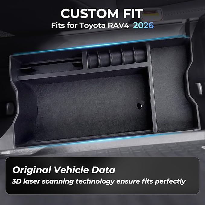 Center Console Organizer Tray Storage Box for Toyota RAV4 2026, Interior Accessories Armrest Insert Tray Storage Box for 2026 RAV 4, Black