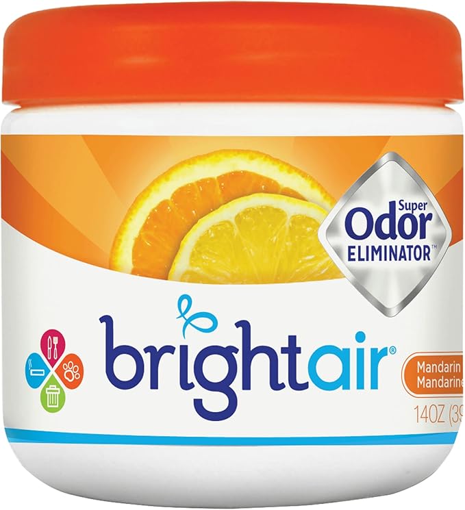 Bright Air Solid Air Freshener and Odor Eliminator, Mandarin Orange and Fresh Lemon Scent, 14 Ounces