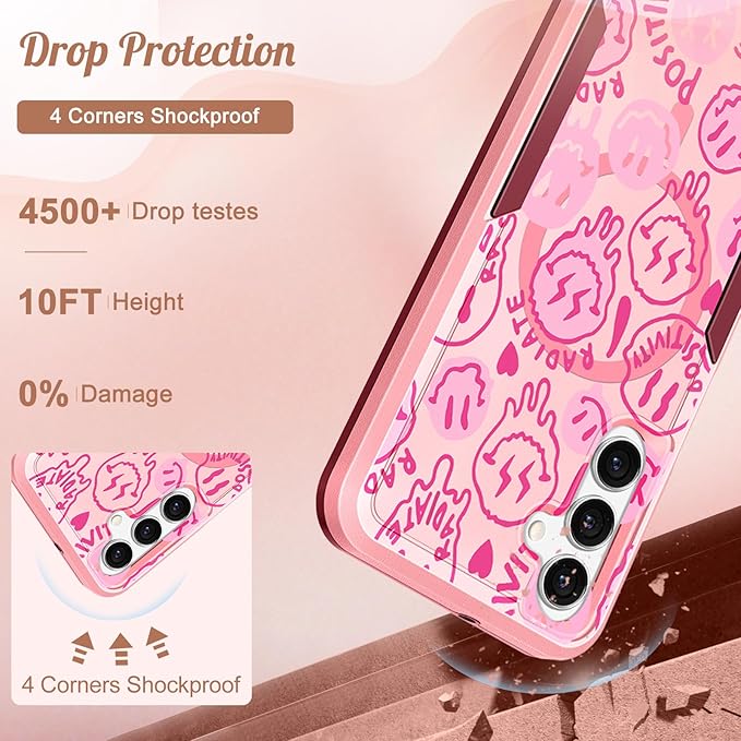 for Samsung Galaxy A14 5G Phone Case - Compatible with MagSafe Women Girls Cute Magnetic Protective Cover Girly Unique Fashion Heavy Duty Shockproof Design for Samsung Galaxy A14 5G Cases