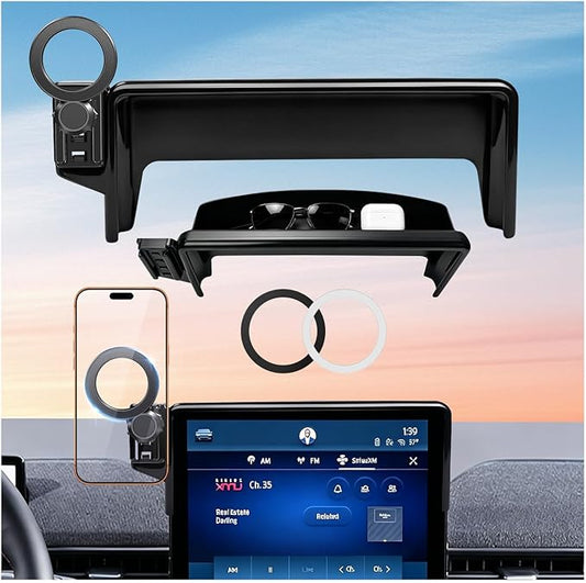 Car Phone Holder for Ford Mustang Mach-E 2025 2024 2023 2022 2021 (Only for 15.5-Inch Screen) 360° Rotation Magnetic Cell Phone Mount, Compatible with Magsafe, Does Not Affect Air Vent