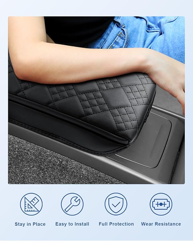 CDEFG for 2025 2026 Volvo XC40 Center Console Cover for 2019-2025 2026 Volvo XC40 Accessories Armrest Cover Middle Console Pad Arm Rest Leather Cover