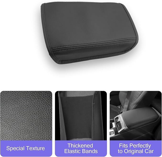 LUWU 2025 2026 Santa Cruz Center Console Cover Compatible with 2022 2023 2024 2025 2026 Santa Cruz Accessories Armrest Cover Center Console Pad Armrest Console Cover (Thin Black)