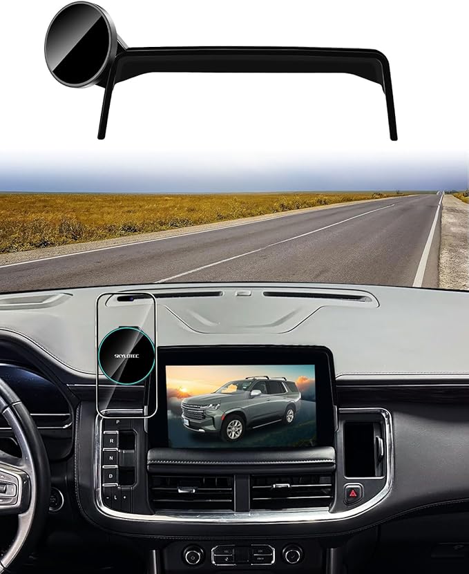 Phone Mount for Chevrolet Chevy Tahoe/Suburban/GMC Yukon 2021-2024 Accessories 10.2-inch Screen, Car Magnetic Phone Holder Compatible with MagSafe, Magnets Fast Wireless Charger Cell Phone Base