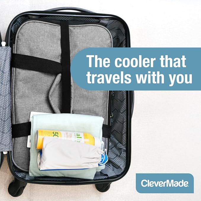 CleverMade Collapsible Insulated Cooler Bag – Leakproof Soft Cooler for Beach, Travel, Car – Bottle Opener