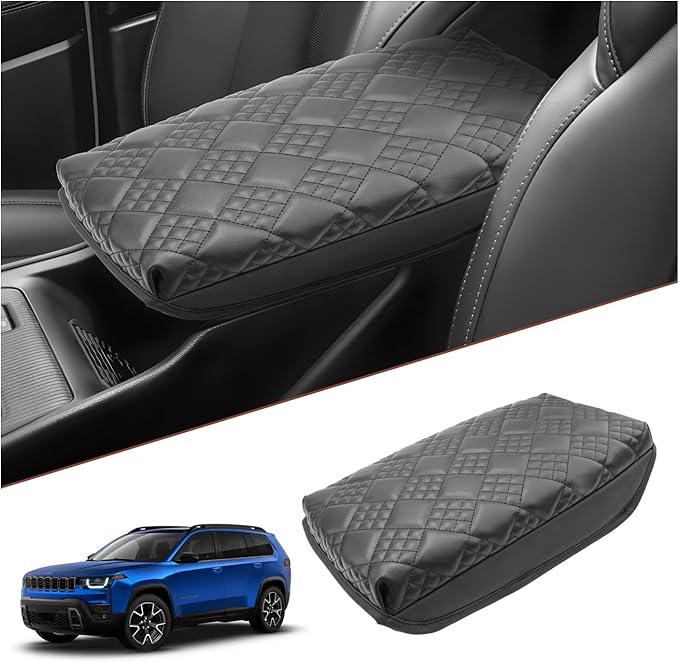 SKTU for 2026 Jeep Cherokee Armrest Cover for 2026+ Cherokee (Base/Laredo/Limited/Overland) Center Console Cover Jeep Cherokee 2026 Accessories Console Cushion Pad 2026 Cherokee Seat Box Pad-Thickened