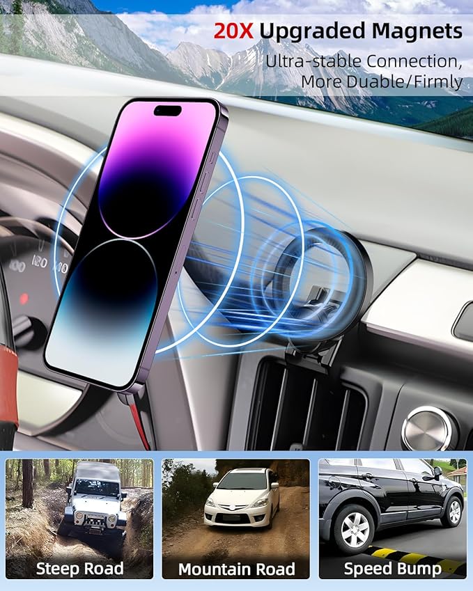 PZK Car Phone Mount for Toyota RAV4 2013-2015 2016 2017 2018 Accessories Custom Air Vent Compatible with Magsafe Phone Holder Hands Free 360° Rotation Cell Phone Automobile Cradles
