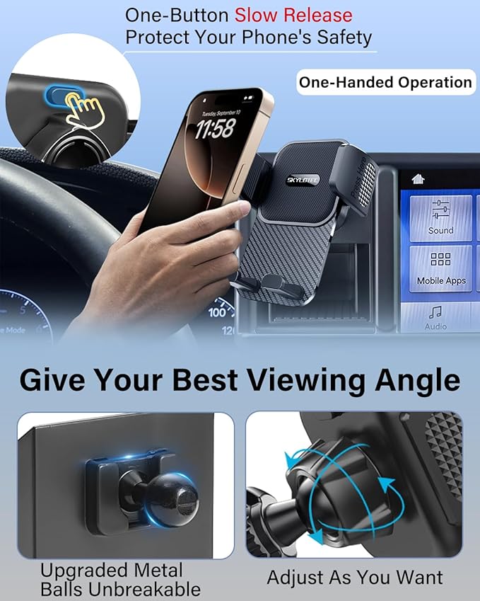 SKYLOTEC Phone Mount Cubby Insert for Ford Maverick 2022 2023 2024 Accessories, Cell Phone Holder Storage Box Kit, Automobile Cradles Phone Base Not Block Air Vent