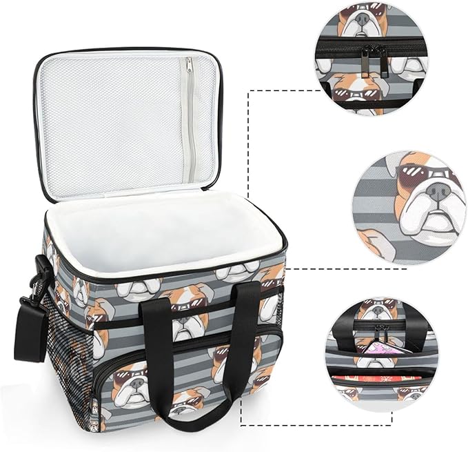 Cooler Bag Insulated Picnic Bag Large Lunch Box Reusable Tote Bag Soft Sided Portable Beach Cooler Grocery Camping