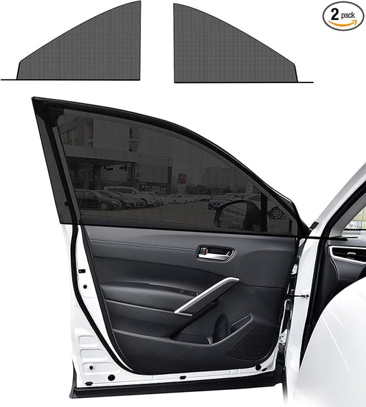 2 PCS Window Shades, Auto Front Rear Side Sun Shades for Block Heat & UV Protection, Breathable Mesh Baby Screen Covers, Universal Car Accessories (Front)