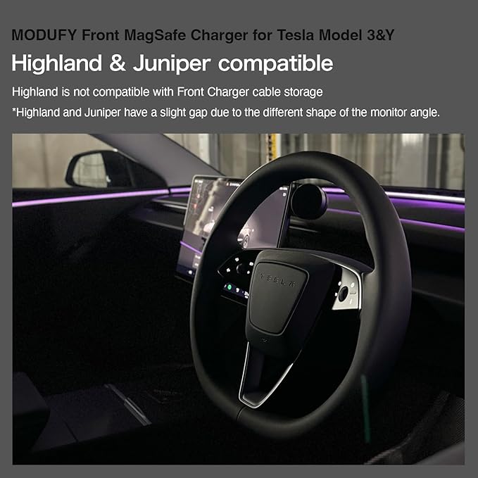 Front MagSafe Charger for Tesla Model 3 & Model Y Tesla Phone Holder Car Mount 15W Magnetic Fast Charging Wireless Left Handle