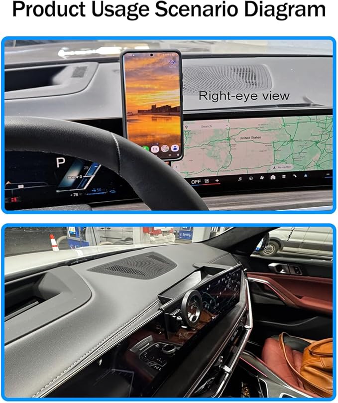 Car Phone Holder for 2026 2025 2024 BMW X5 X6 /2026 2025 2024 2023 BMW X7 14.9-inch Screen, 360° Rotation Cell Phone Mount Compatible with MagSafe