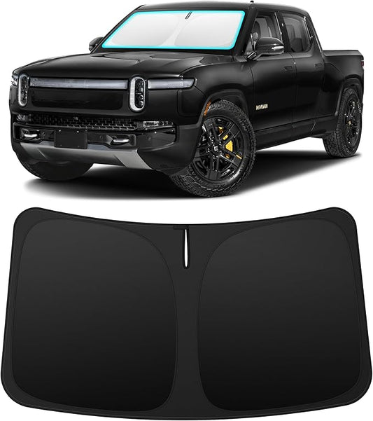 INSAUTO Custom Fit Windshield Sun Shade Accessories for Rivian R1T 2022-2026, Foldable Front Window Sunshade, UV & Heat Reflector, Keeps Interior Cool, Includes Storage Bag