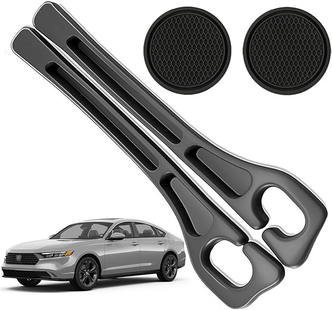 Car Seat Gap Filler Organizer Compatible with Honda Accord Accessories Seat Gap Plug Blocker with Storage Slot Non-Slip Car Cup Holder Coaster Black