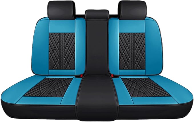 Premium Nappa Leatherette Car Seat Cover Set Custom Fit for Honda CR-V CRV 2000-2023 2024 2025 2026 Water-Proof Breathable Faux Leather Seat Cushion Protectors (Full Set 5 Seats,Black Cyan)